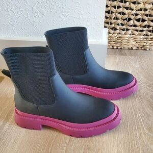 Carvela Comfort Womens Black Splash Chunky-soled Rubber Ankle Boots Sz 42 11